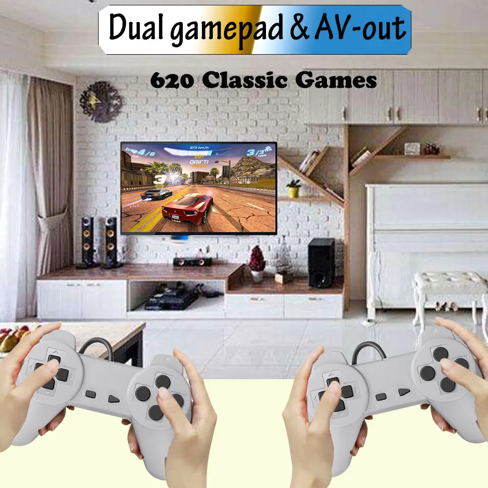Обрабатываемая игровая консоль мини портативный плеер для FC 620 классические игры