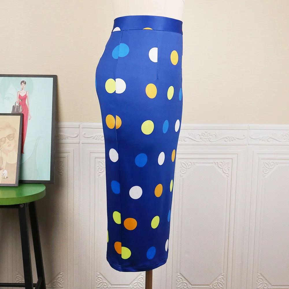 Модная элегантная женская облегающая пикантная юбка-карандаш VD2772 синяя с