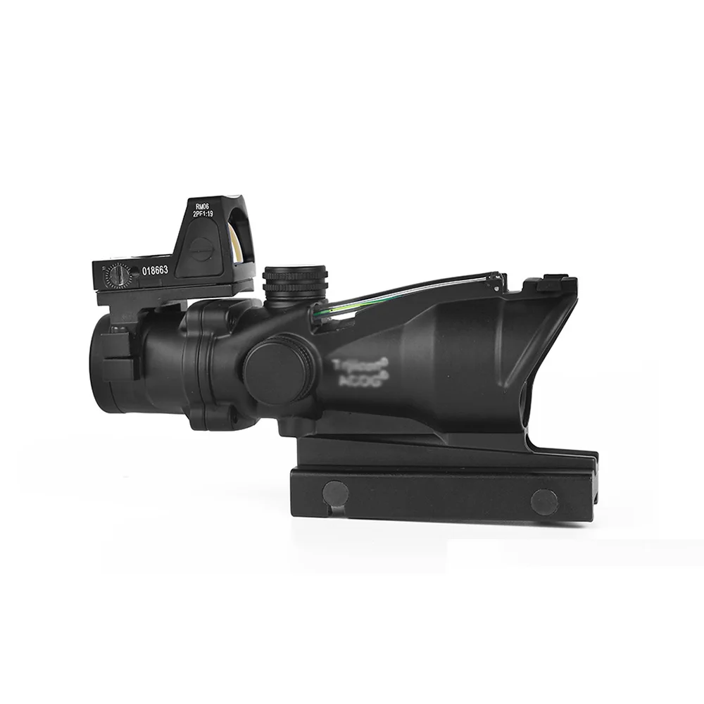 LUGER ACOG 4X32 оптика из настоящего волокна прицел стекло травленая сетка охотничий прицел RMR Красный точка зрения тактический оптический прицел