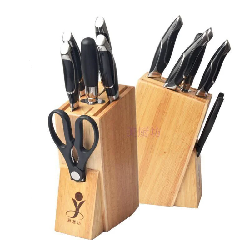 Многофункциональная стойка для ножей с отверстиями Бамбуковая креативная