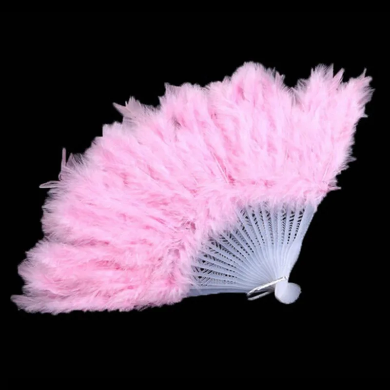 

9 Colors Feather Fans Folding Dance Hand Fan Fancy Costumes For Women Wedding Party Supplies Party Acc