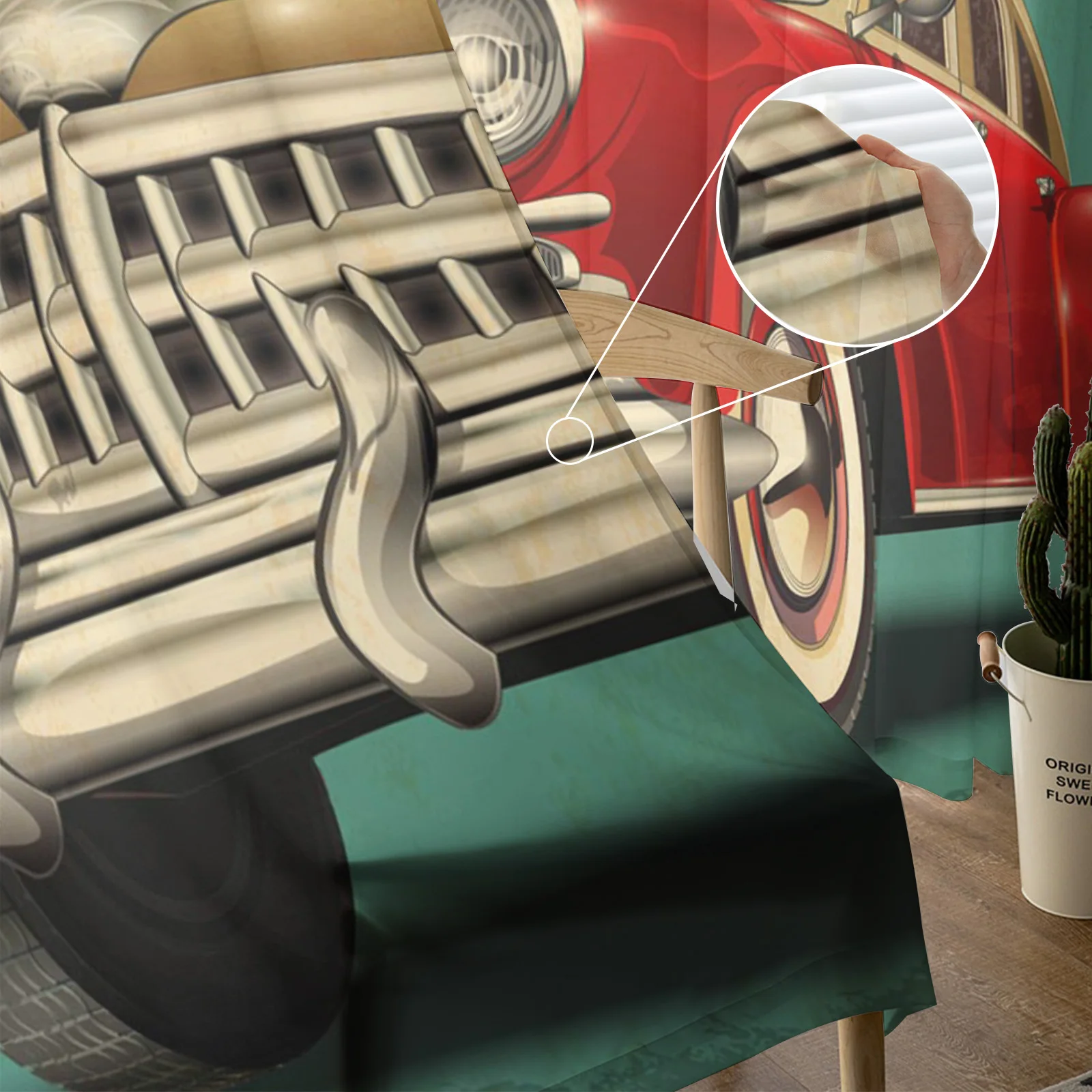 Красные автомобильные Ретро прозрачные Занавески s современные газовые