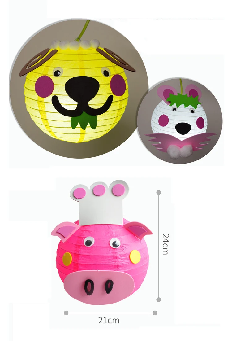 Новогодняя восточная культура благословение сделай сам фонарь животных цветной