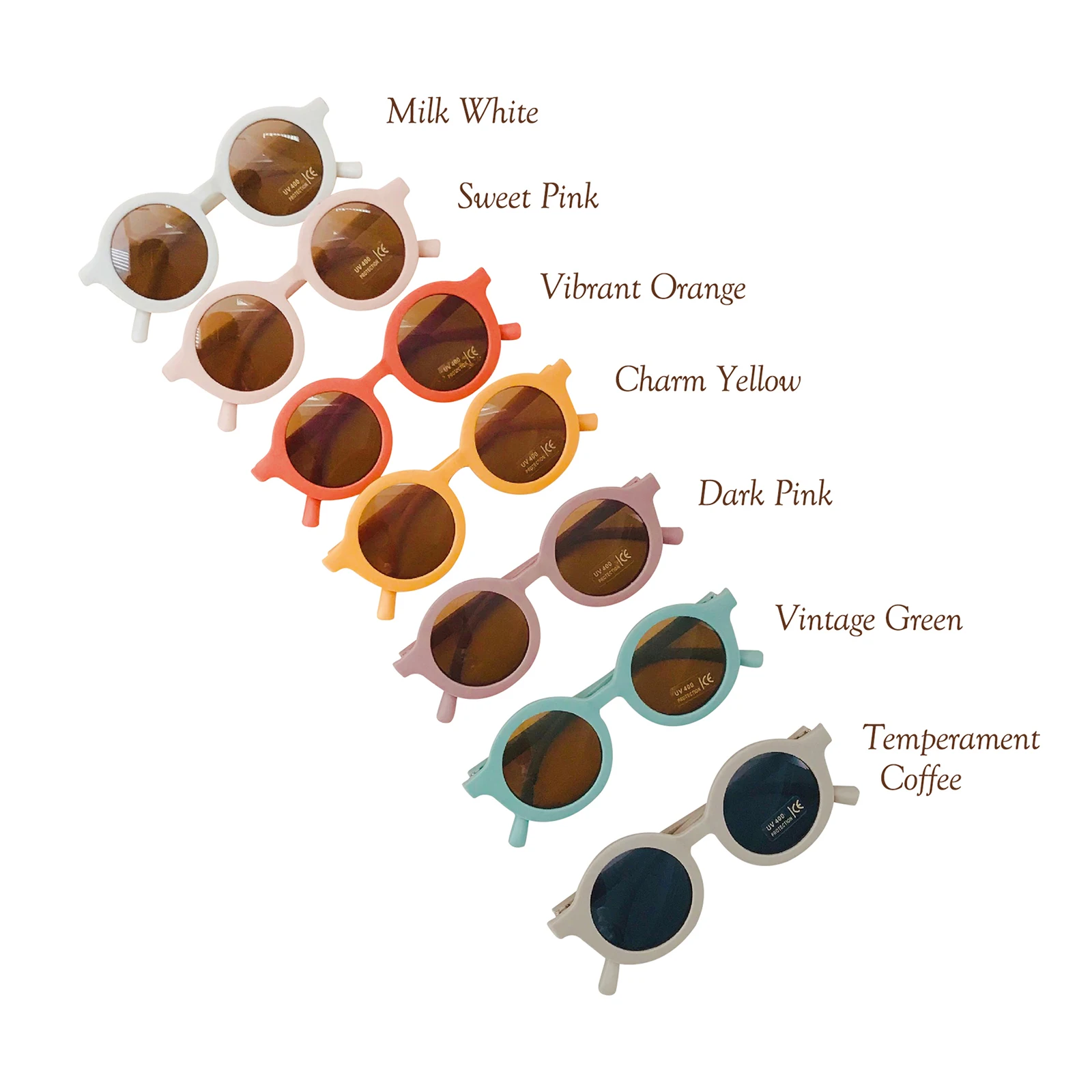 

2021 New Children's Sunglasses Infant's Retro Solid Color Ultraviolet-proof Round Convenience Eyewear Motocross Goggles