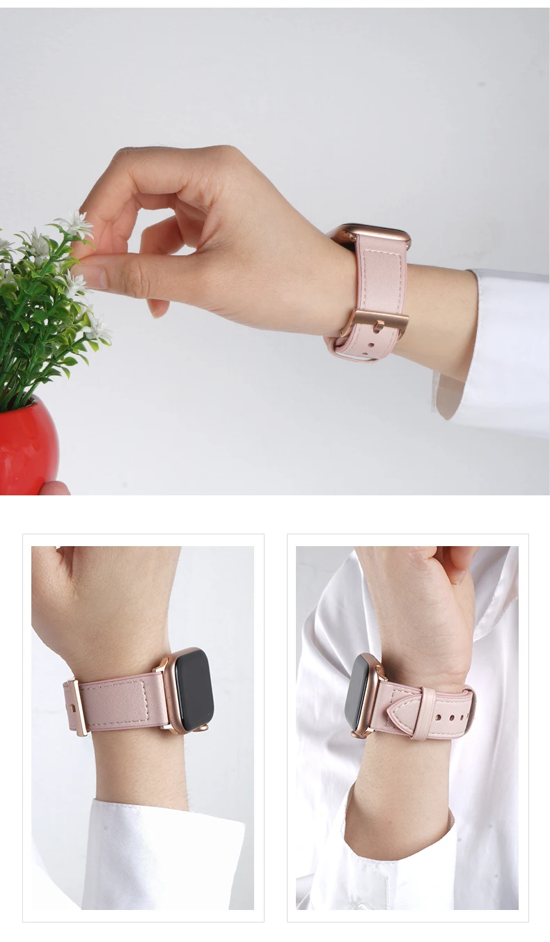 100% Genuine Leather Watchband for Apple Watch Band Series 7 6 5 4 3 2 Bracelet 42mm 38mm 40MM 44MM Strap For iwatch 41mm 45mm