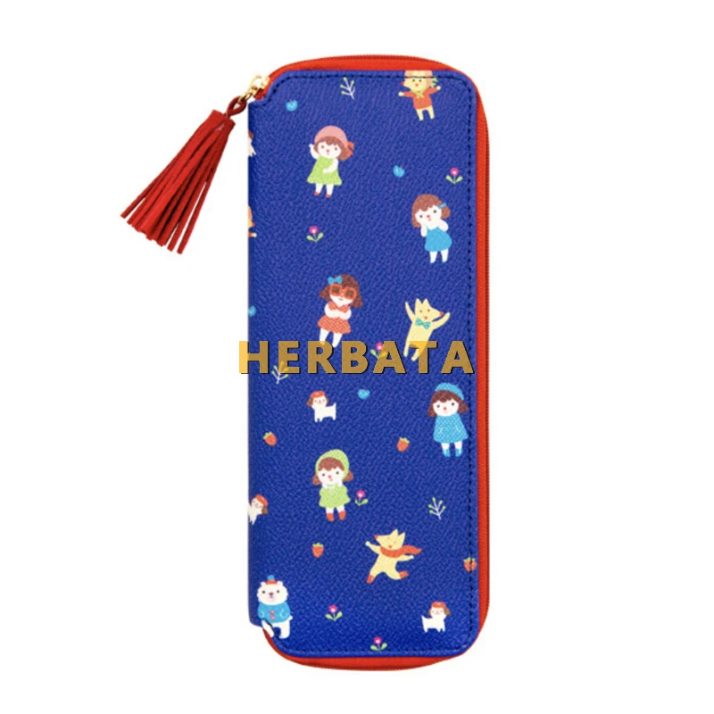 Милая кожаная сумка карандаш с цветочным рисунком маленький холщовый чехол