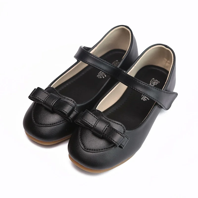 

2 3 To 10 Year Elegant Girl Shoes Princess Party Girl Dance Shoe Fashion Bow Child For Kid Student Leather Girl Show Shoes 2021