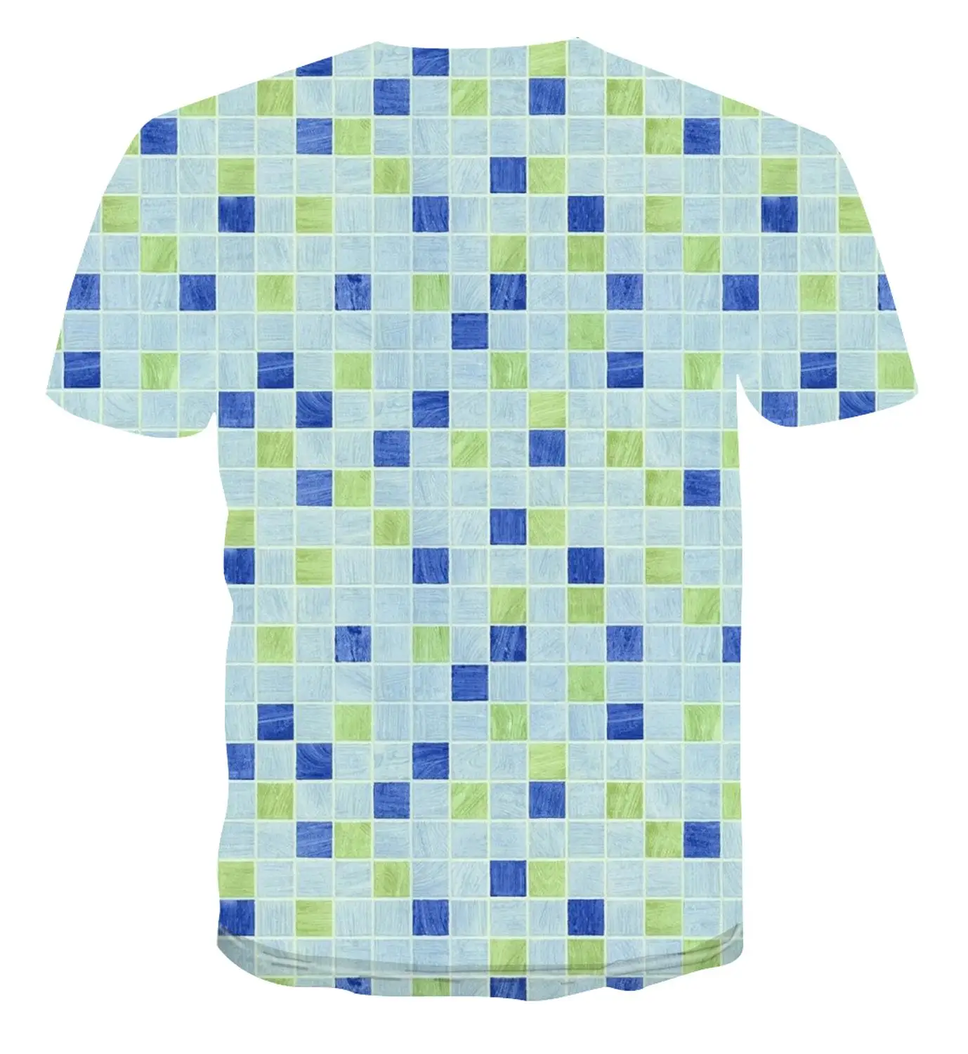 

2020 summer 3D new fashion short-sleeved T-shirt breathable men's round neck T-shirt geometric square simple colorful shirt
