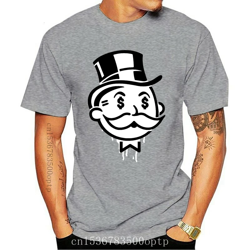 

New T-shirt Men Tshirts Another Day Another Dollar Slim Fit T Shirt 100% Cotton Tops & Tees Funny Cartoon Print Clothes Black Wh