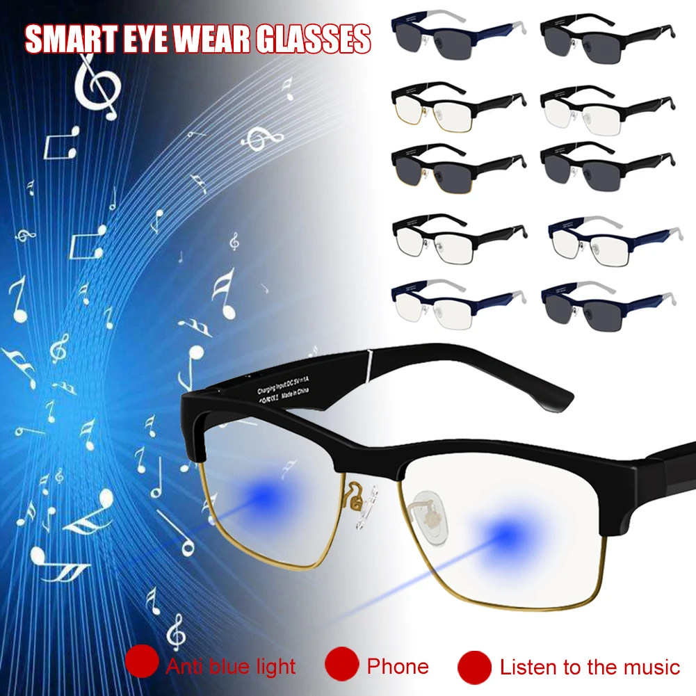 

K2 Smart Wireless Bluetooth Headset Glasses 90mAh USB Car Sports Headset Anti-Blu-ray Earphones 5.0 Bluetooth Glasses New