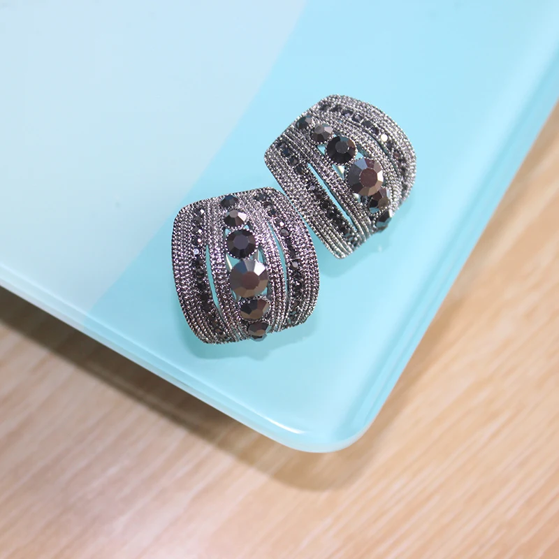 Женские винтажные серьги гвоздики с кристаллами|Серьги-гвоздики| |