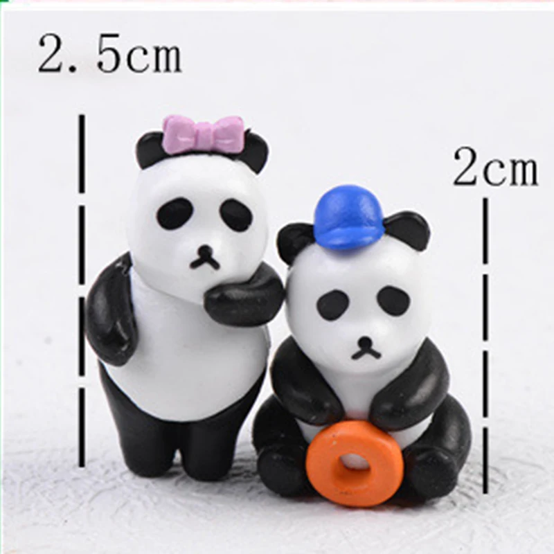 4 шт. разнообразие милые панды куклы игрушки мох микропейзаж украшения
