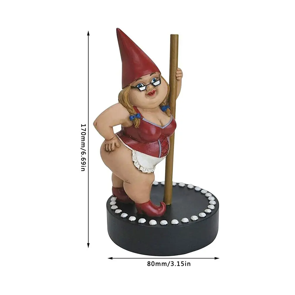 

Dancing Woman Statues Resin Figurine Pole Dancing Gnome Sculptures Fairy Miniature Funny Ornaments For Decoration