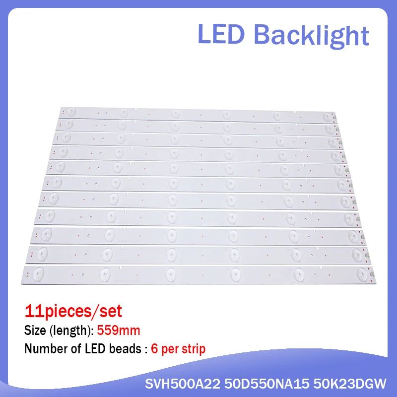 New 5set=55 PCS 6 LEDs 559mm LED backlight strip for LED50EC280JD LED50K20JD LED50K320U SVH500A22 REV05 6LED 131113