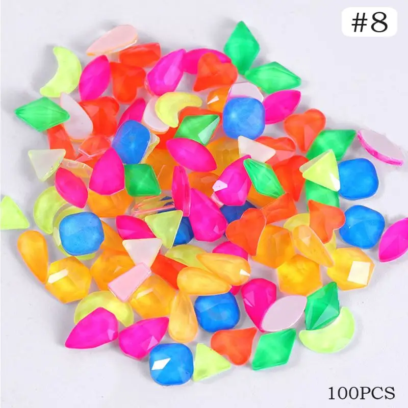 Смешанные кристаллы AB для дизайна ногтей Стразы блестящие стеклянные камни 100 шт.