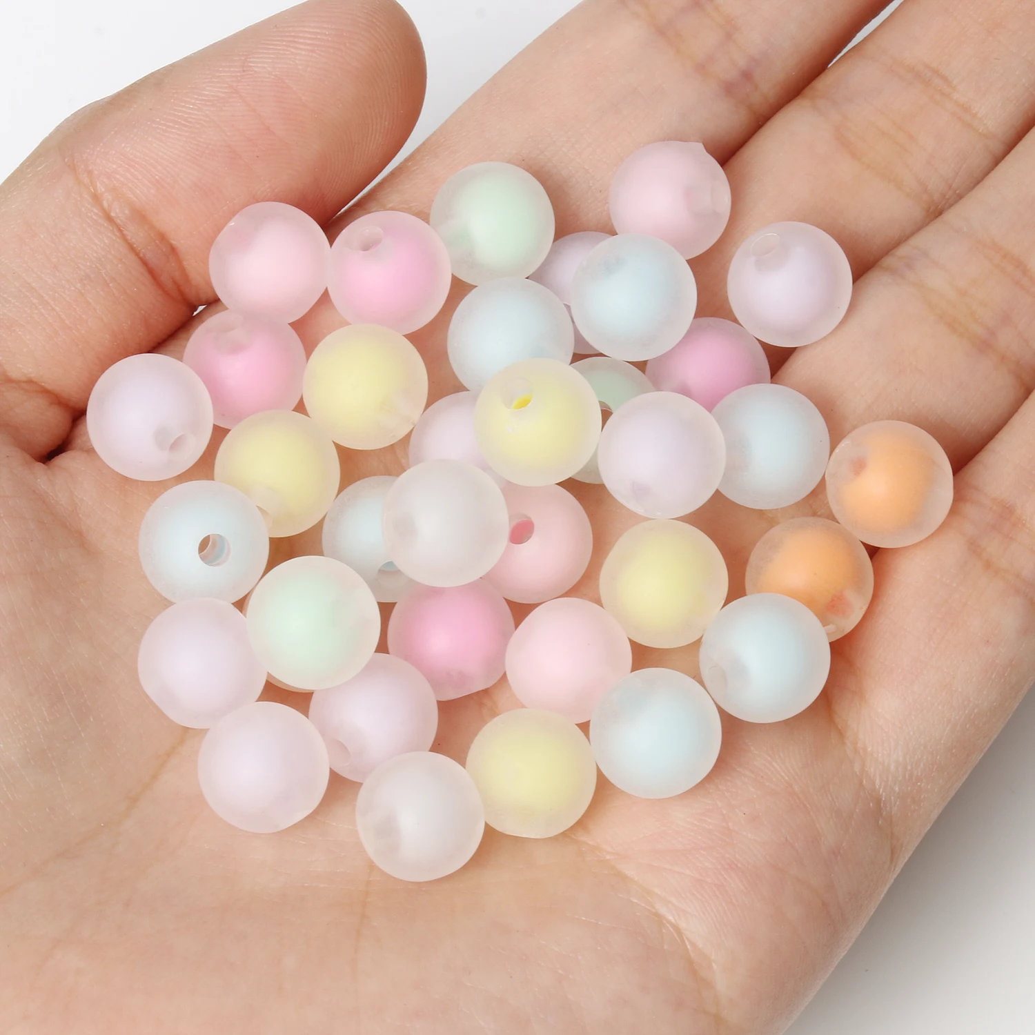 

10*9mm Transparent Candy Color Inner Color Acrylic Round Beads Loose Spacer Beads For Jewelry Making DIY Jewelry Accessories