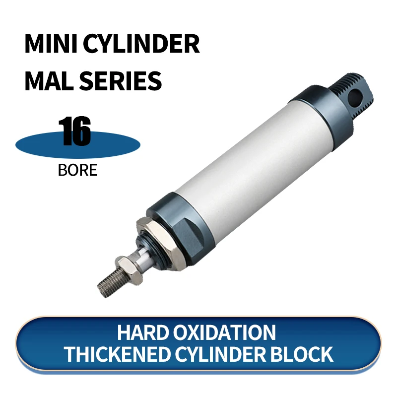 

Воздушный цилиндр, прочный, MAL16 × 25/50/75/100/125/150/175/200/250/300/400/500 мм, мини-цилиндр из алюминиевого сплава