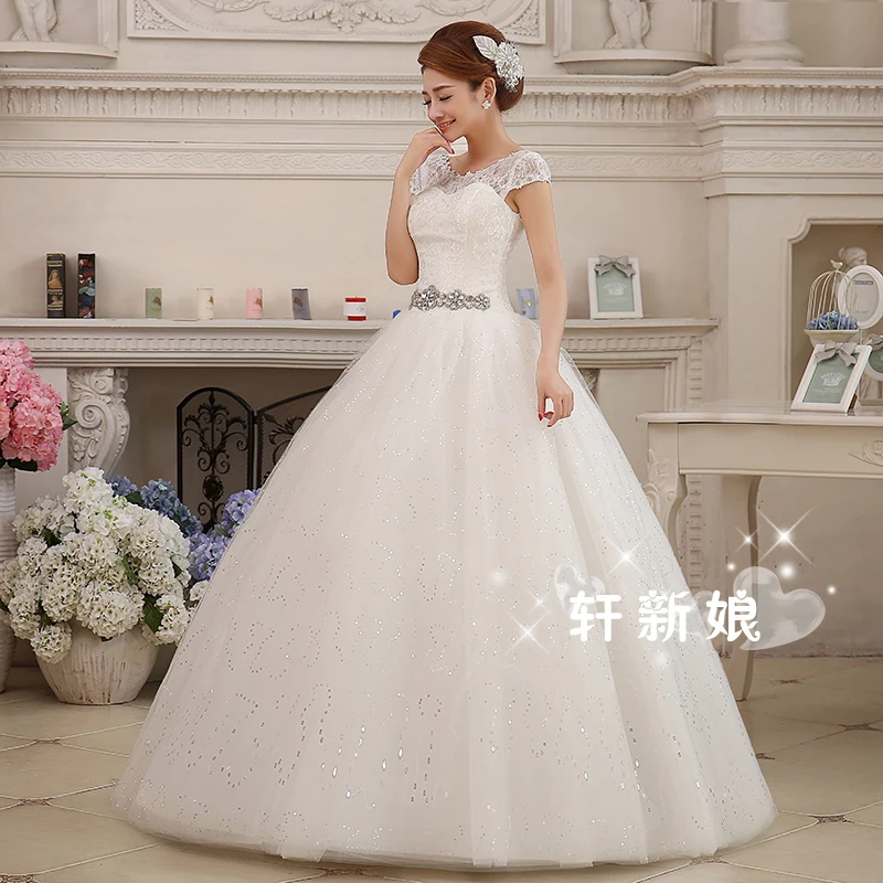 Свадебное платье с жемчужными цветами коротким рукавом муслиновые кружевные