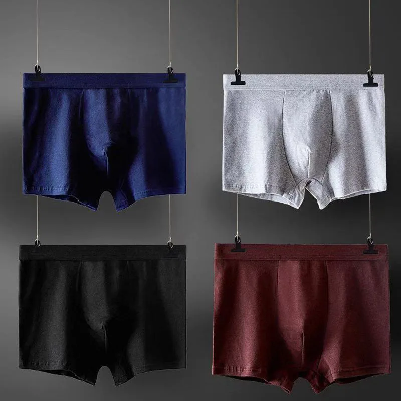 Новинка 2019 однотонное дышащее хлопковое Мужское нижнее белье шорты большие