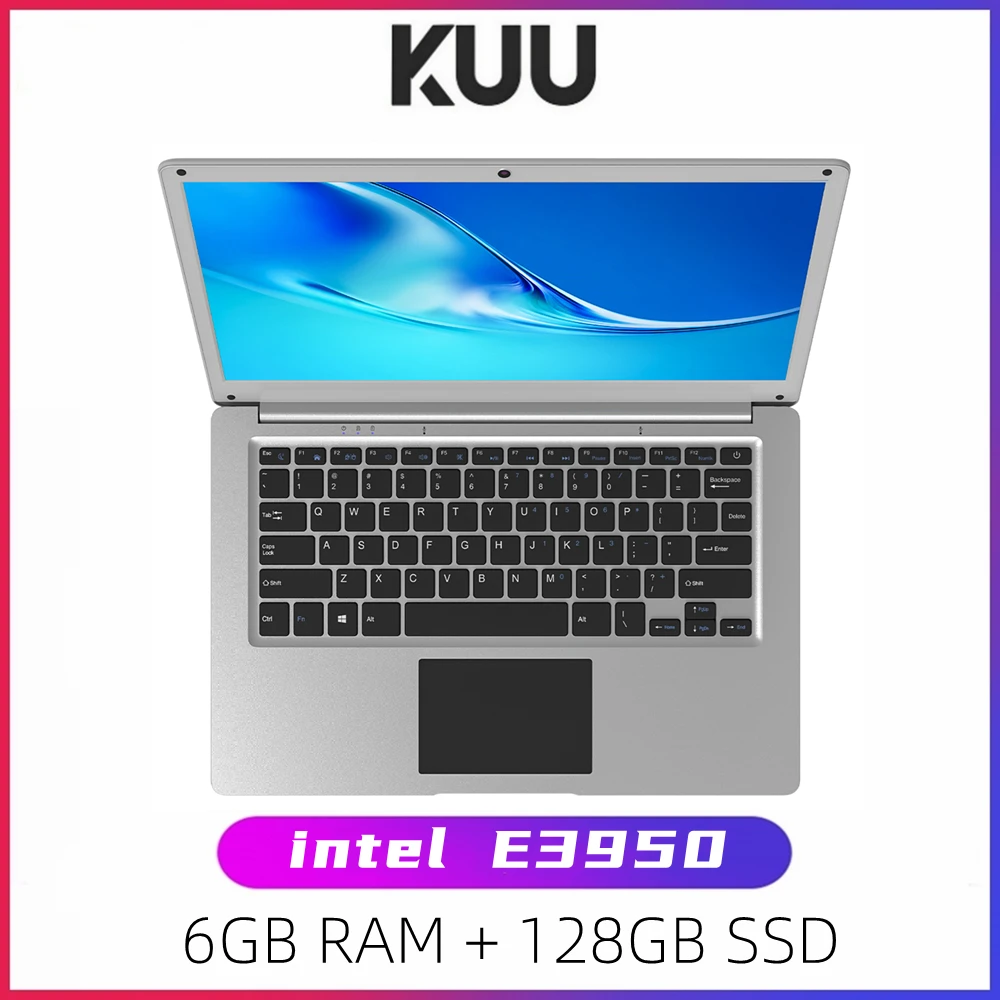 KUU SBOOK M -2 13.3 inch Student Laptop 6GB RAM 128GB SSD Notebook For intel E3950 Quad Core With Webcam Bluetooth WiFi Office
