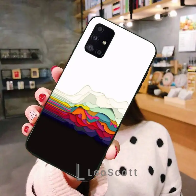 

Gradient color texture Phone Case For Samsung A32 A51 A52 A71 A50 A12 A21S S10 S20 S21 Plus Fe Ultra