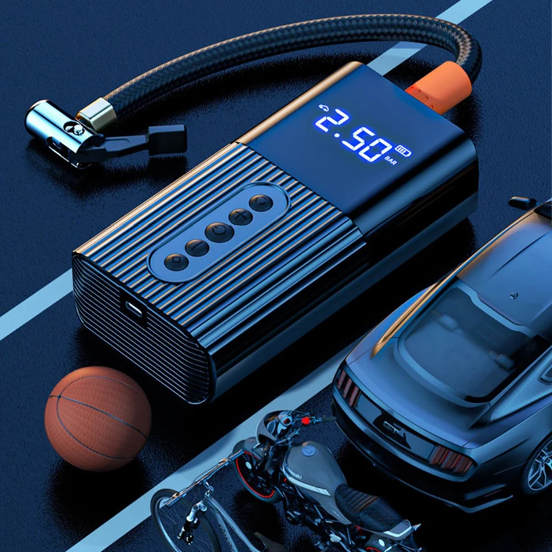 

Портативный насос для шин, Электрический автомобильный воздушный компрессор, воздушный насос для автомобильных шин высокого давления, фот...