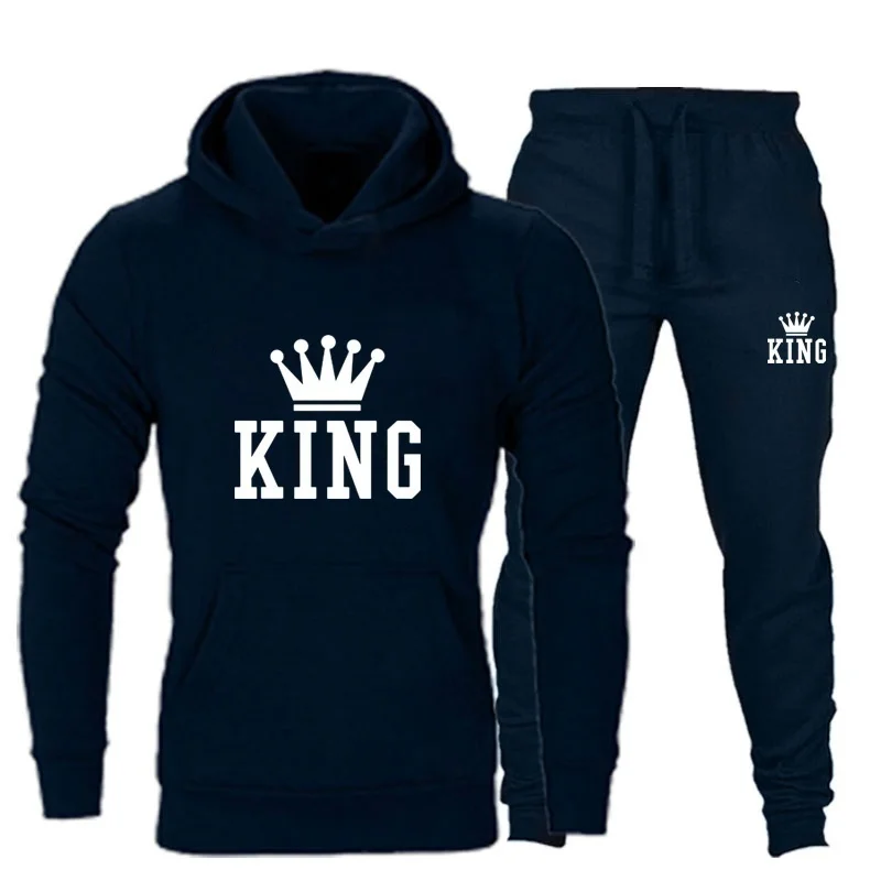 

Fashion Men Sets Sportswear Hoodies+Pants Tracksuit Casual Sweatshirts Hoodie Autumn Male Printed Moletom Streetwear Clothes