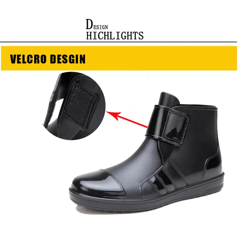 Резиновые сапоги в байкерском стиле Водонепроницаемый ПВХ с резиновым мотором