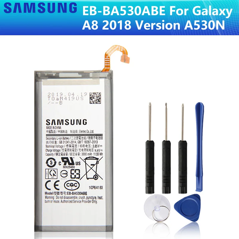 Оригинальная запасная аккумуляторная батарея SAMSUNG Galaxy A8 2018 A530N телефона 3000