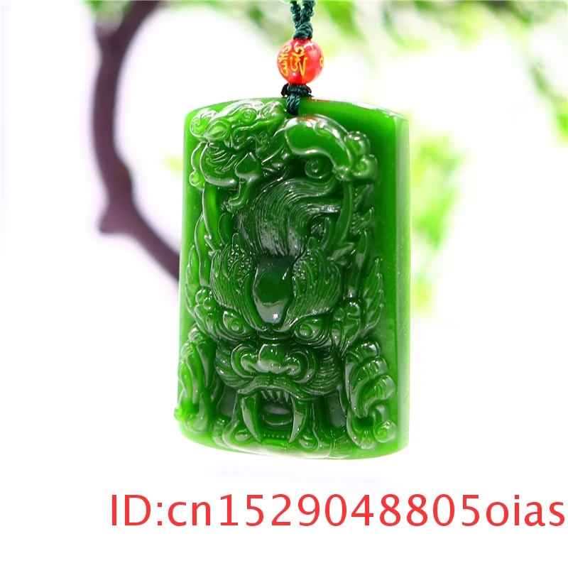 Зеленый Нефритовый дракон кулон ожерелье резной китайский женский амулет