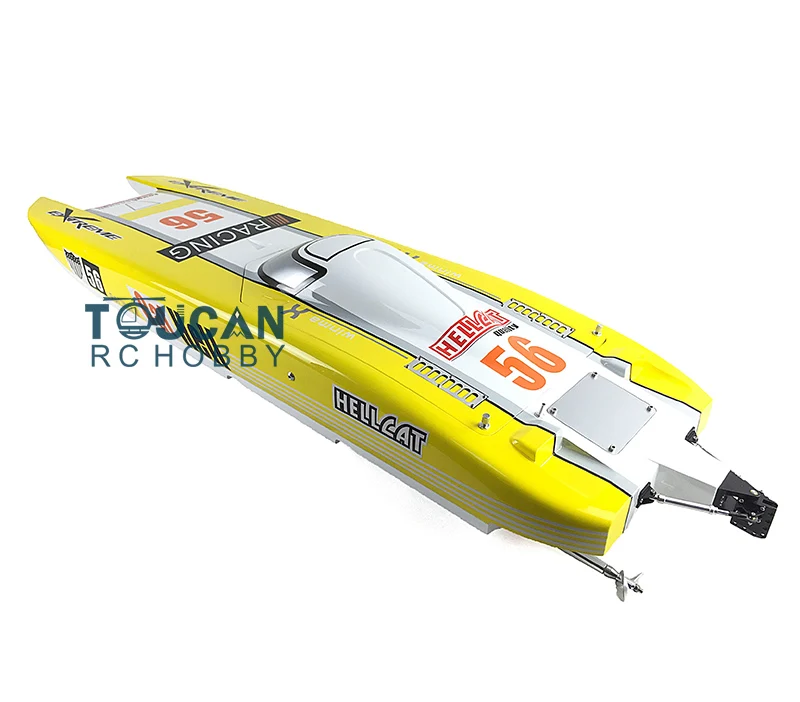 

US Stock E51 PNP RC Boat Dual Motors & ESCs Propellers Electric Fiberglass 100kmh Dual Driving System Yellow TH02669-SMT5