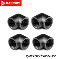 4pcs barrow g1 4 black bright silver white 90 degree double internal teeth adapter with elbow tdwt90sn v2 free shipping