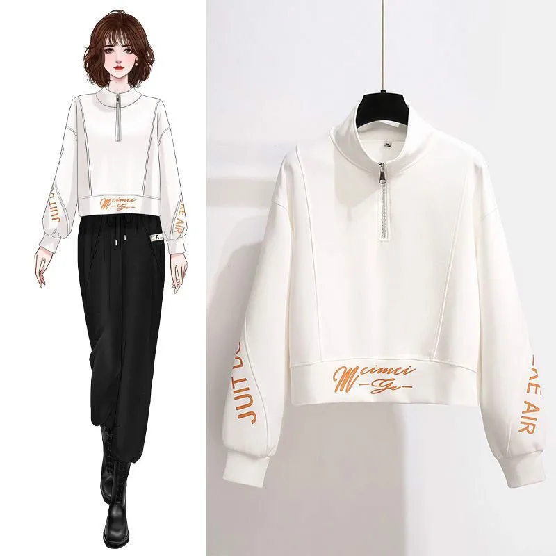 

Spring And Autumn Women's Hooded Sweatshirt Casual All-match Girl Pure Color Hooded Sweater Fashion Girl Zipper Hoodie