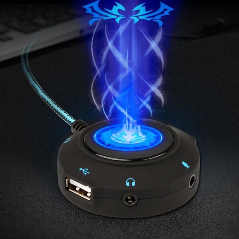 

USB 2.0 Hub Sound Card External Adapter with Headphone Microphone Jack for Phone