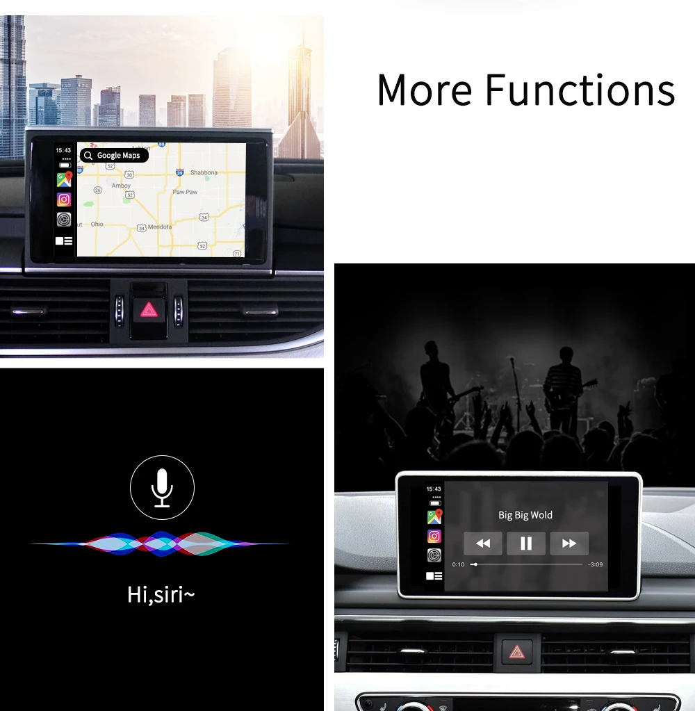 Carlinkit беспроводной CarPlay для Audi A6 A7 A8 C7 Q7 2010- MMI 3g/3g+ интерфейс muItimedia CarPlay& Android авто комплект модернизации