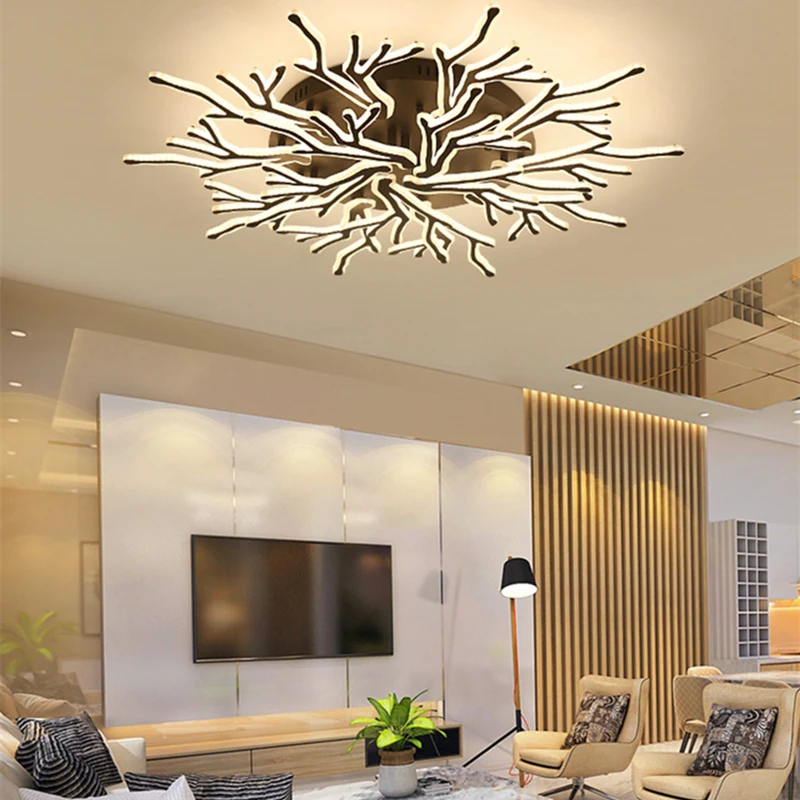 

Современный светодиодный потолочный светильник с пультом дистанционного управления, черное украшение для гостиной, потолочный светильник...