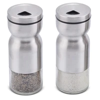 balleenshiny salt and pepper shakers with adjustable pour holes glass stainless steel seasoning bottle kitchen storage tools