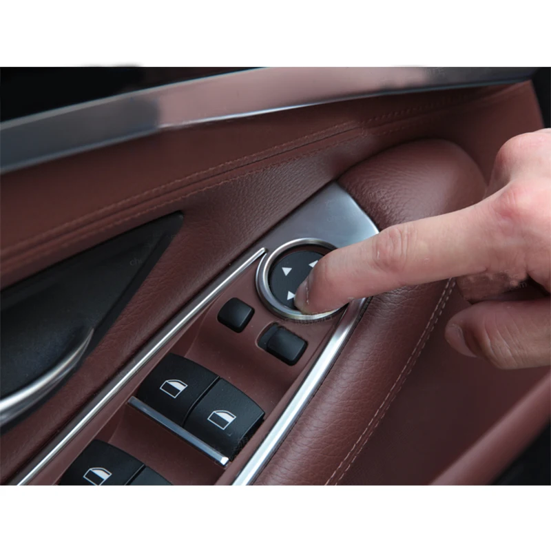 

4x Chrome ABS Door Armrest Decoration Cover trim For BMW 5 Series F10 2011- 2016
