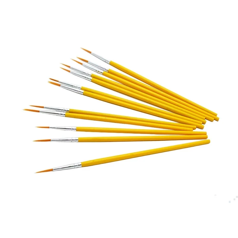 

10 шт./компл. и длинным шлейфом на nylonhair изогнутым наконечником Ручка Кисть для рисования детей DIY рукоделия инструмент искусство канцелярски...