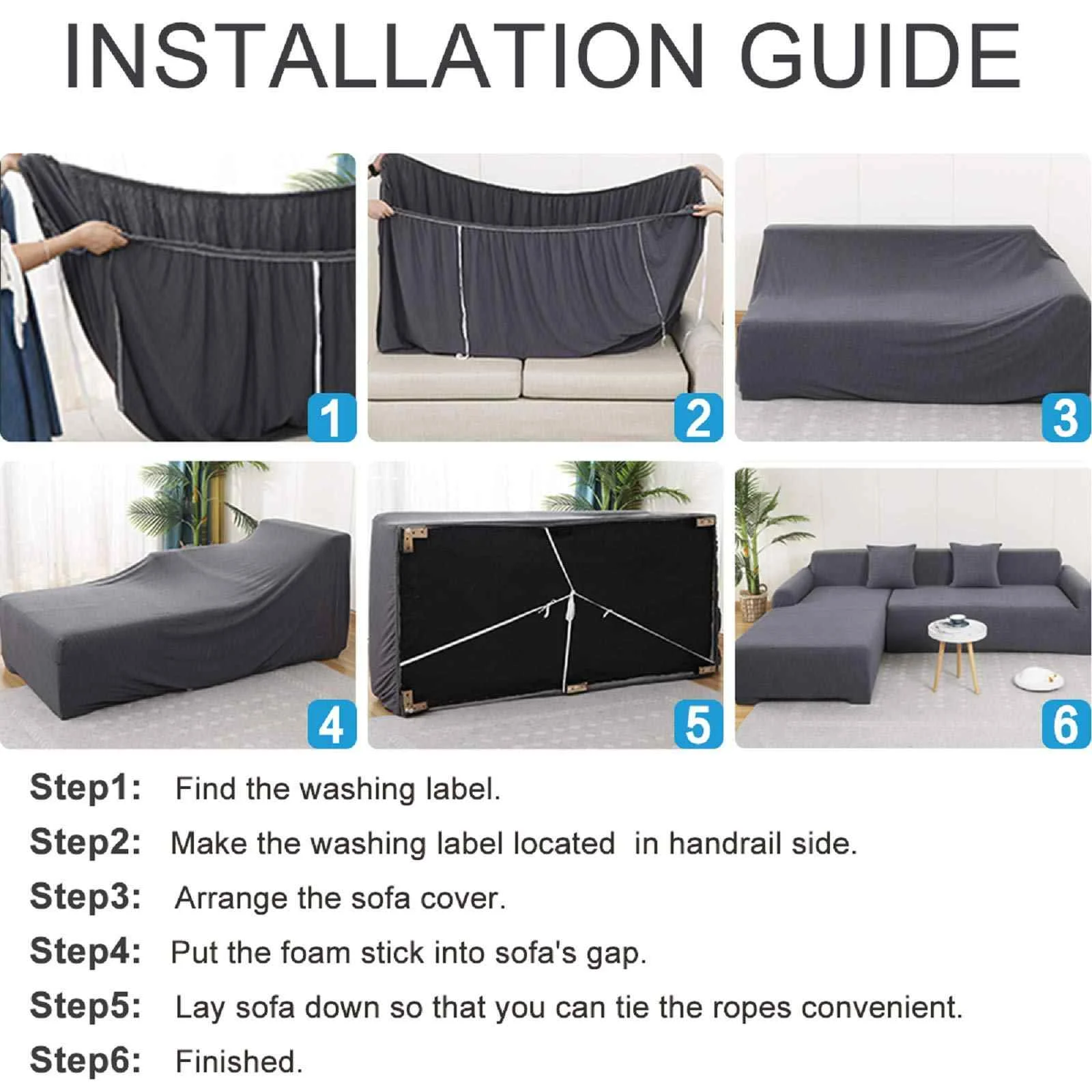 

Elastic Sofa Slipcover Sectional Couch Covers 2PC L-Shaped Sofa Cover Furniture Protector Cover with 2PCS Pillowcases Waterproof