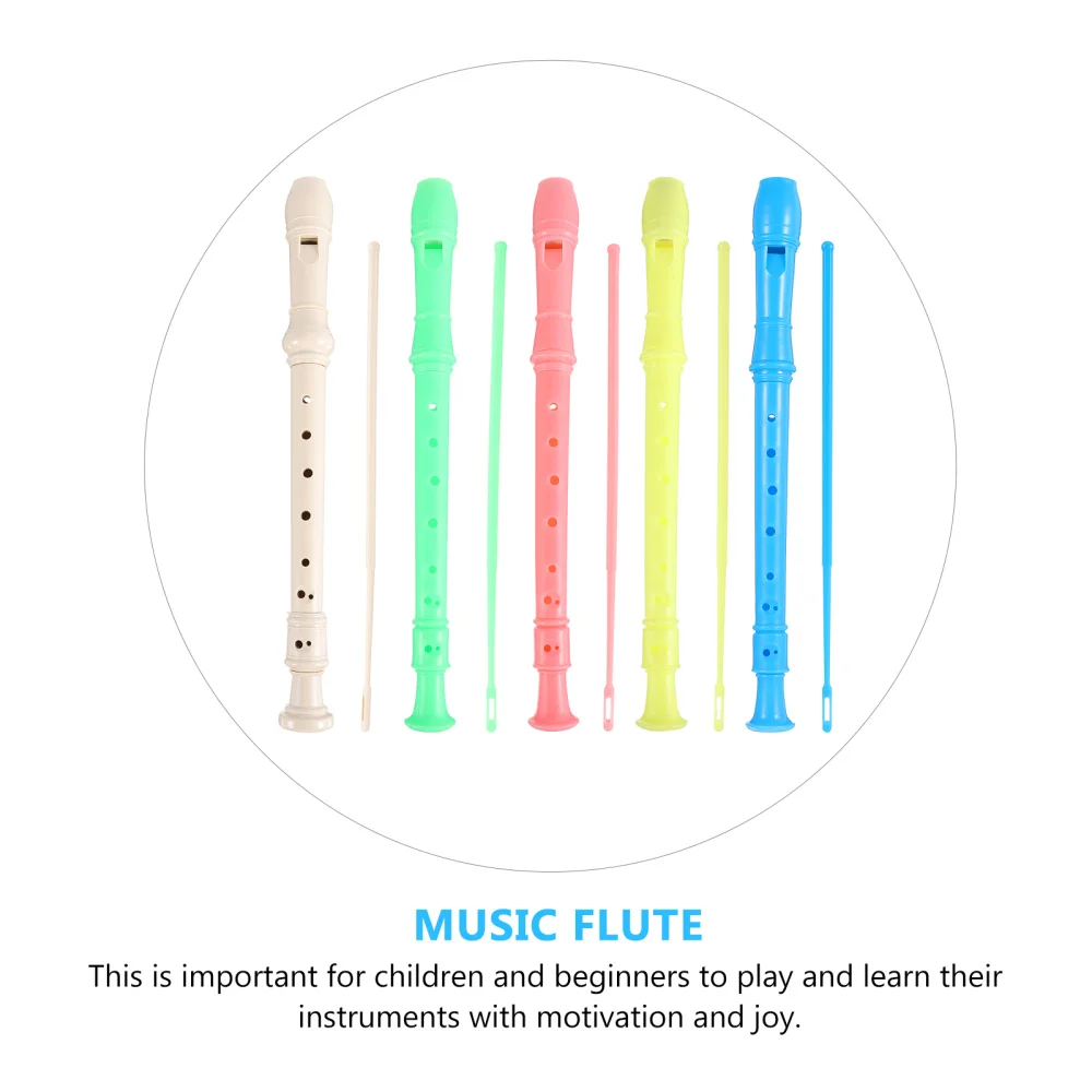 

5pcs Colored Soprano Recorders for Kids and Beginners (Mixed Color)