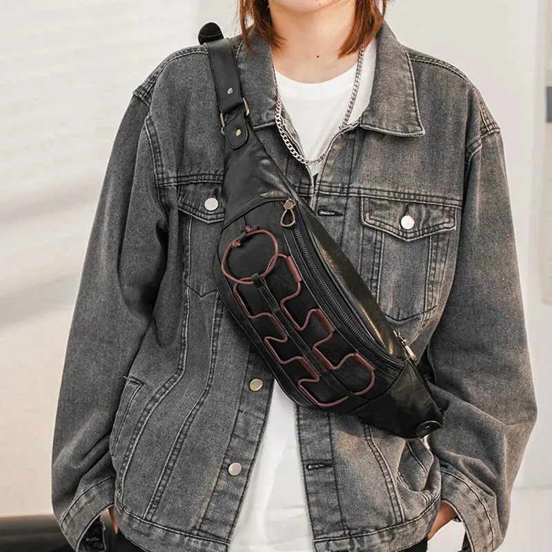 

YoReAi Fashion Men Waist Bag Waterproof Men's Belt Pack Outdoor Sports Chest Bags for Woman Teenager Shoulder Messenger Packs