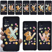 case for samsung a10a20ea30sa40a50a50sa70a70sa51a71 soft tpu silicone phone bear initial name pattern anti drop cover