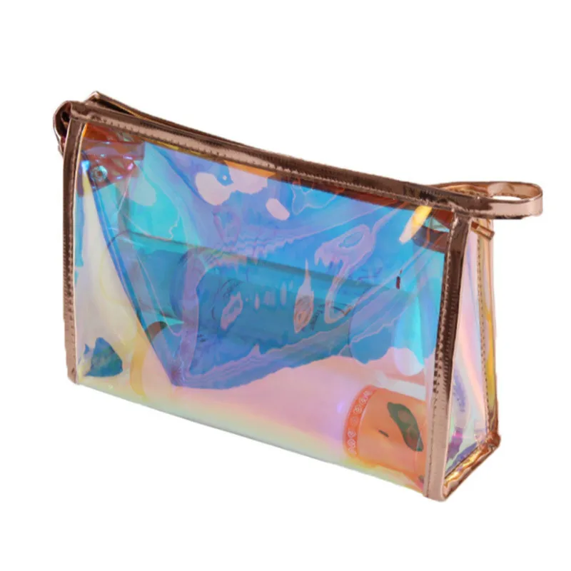 

Laser Lady Makeup Bag Transparent TPU Female Storage Bag Waterproof Toiletry Bag Fashion Travel Female Storage Bag