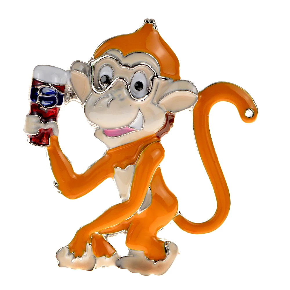 

CINDY XIANG Naughty Colorful Enamel Monkey Brooches Collar Lapel Pins Cartoon Cute Animal Brooch for Women Jewelry Accessories