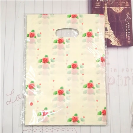 Beige rose Цельность 20*25 см 50 шт. свадебные подарки бутик подарки Ювелирные изделия пластиковая упаковка сумки для хранения покупок упаковка пластиковые ручки сумки - Цвет: Beige rose