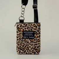 fashion leopard small phone bags for women chain letter ladies shoulder bag checkerboard candy female crossbody bags girls purse