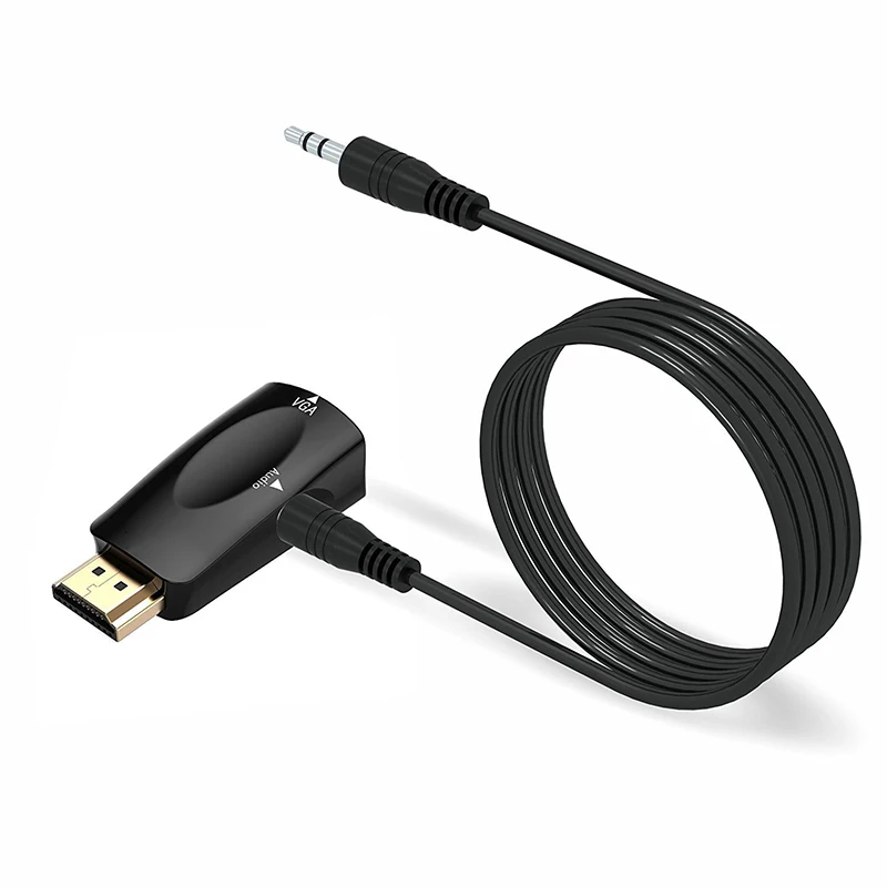 Felkin HDMI-compatible to VGA Adapter with Audio Cable HDMI Male Female 1080P Video Converter for HDTV Laptop Projector | Электроника