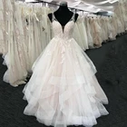 Женское свадебное платье It's yiiya, белое длинное платье из фатина с V-образным вырезом, аппликацией и открытой спиной в стиле бохо на лето 2020