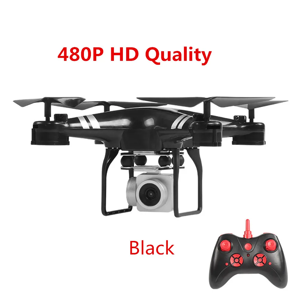 Дрон 4k камера HD Wifi Трансмиссия fpv Дрон с воздушным давлением фиксированная высота четырехосный Самолет rc вертолет Дрон с камерой - Цвет: Balck 480P